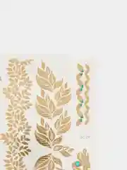 Золотистый хаки временные тату, переводные тату, Flash tattoo 14*20 см