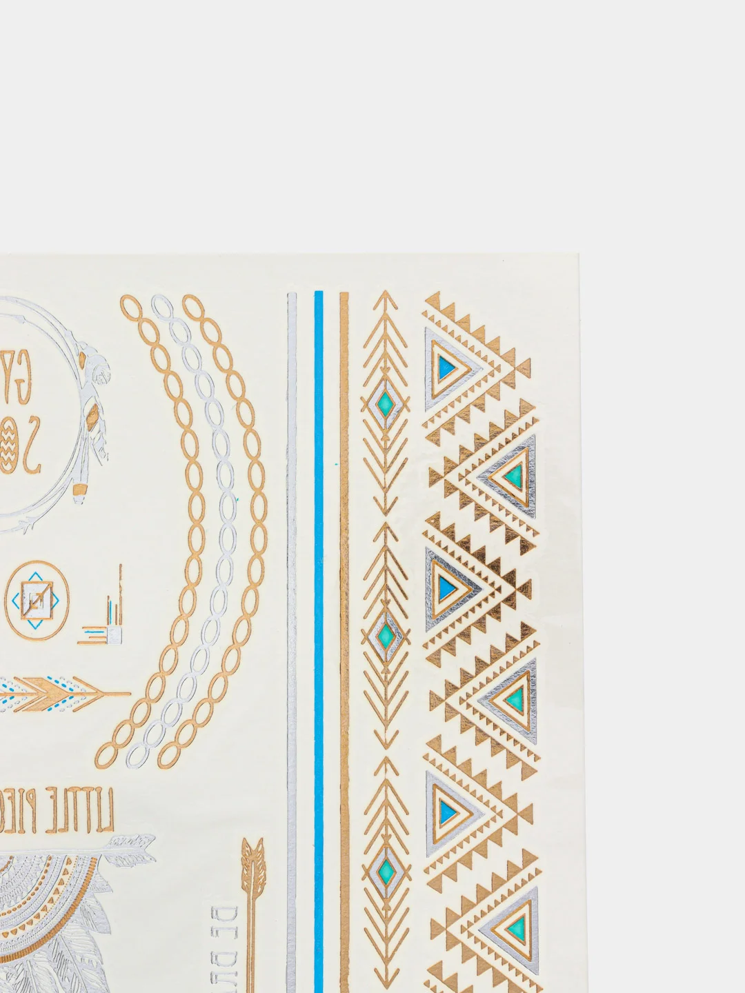 Бирюзовый временные тату, переводные тату, Flash tattoo 14*20 см