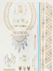 Бирюзовый временные тату, переводные тату, Flash tattoo 14*20 см