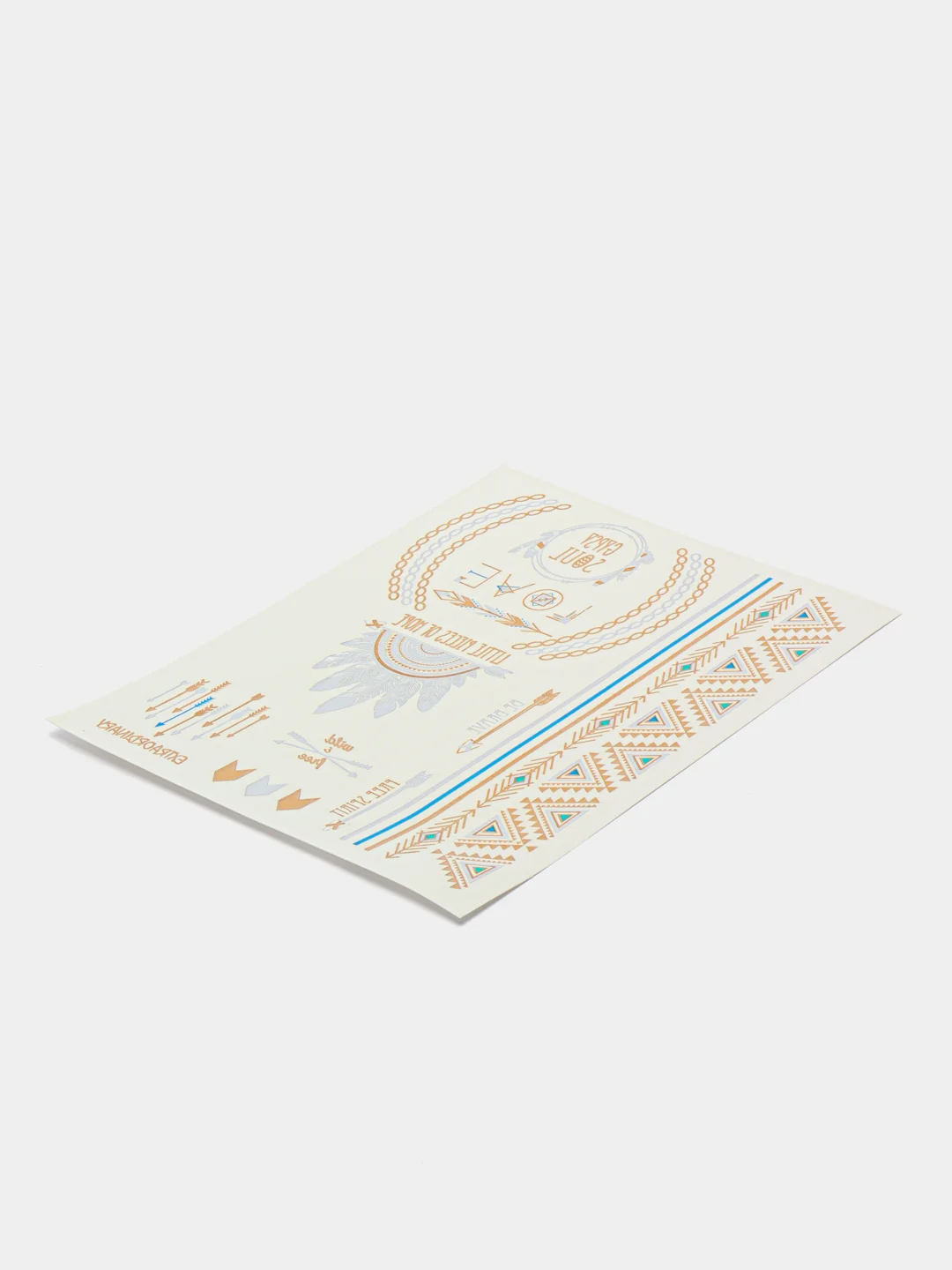 Бирюзовый временные тату, переводные тату, Flash tattoo 14*20 см
