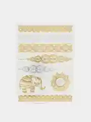 Горчичный временные тату, переводные тату, Flash tattoo 14*20 см