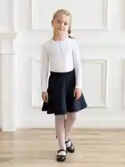 Белый лонгслив для девочки Утенок школьный