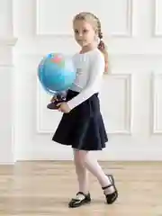 Белый лонгслив для девочки Утенок школьный