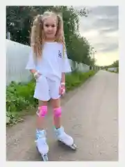 Белый костюм детский (футболка с шортами) / Комплект для девочек
