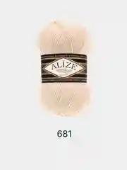 Кремовый пряжа Alize Superlana Klasik,  25% Шерсть 75% Акрил, 100 г, 280 м