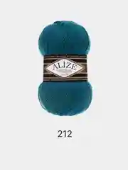 Тёмно-бирюзовый пряжа Alize Superlana Klasik,  25% Шерсть 75% Акрил, 100 г, 280 м