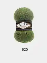 Оливковый пряжа Alize Superlana Klasik,  25% Шерсть 75% Акрил, 100 г, 280 м