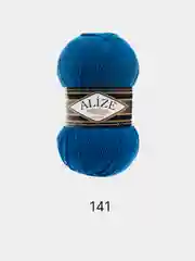 Синий пряжа Alize Superlana Klasik,  25% Шерсть 75% Акрил, 100 г, 280 м