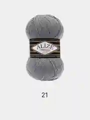 Серый пряжа Alize Superlana Klasik,  25% Шерсть 75% Акрил, 100 г, 280 м