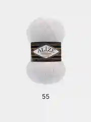 Белый пряжа Alize Superlana Klasik,  25% Шерсть 75% Акрил, 100 г, 280 м