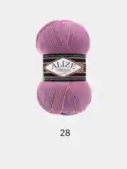 Сиреневый пряжа Alize Superlana Klasik,  25% Шерсть 75% Акрил, 100 г, 280 м