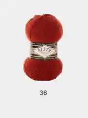 Оранжевый пряжа Alize Superlana Klasik,  25% Шерсть 75% Акрил, 100 г, 280 м