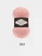 Кораллово-розовый пряжа Alize Superlana Klasik,  25% Шерсть 75% Акрил, 100 г, 280 м