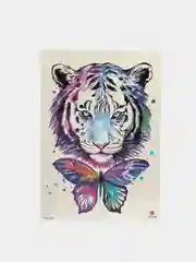Фуксия временная татуировка "Лисы, волки, тигры", 21*15 см