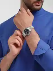 Серый металлик часы мужские, классические, с коробкой