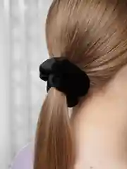 Черный шелковая резинка из 100% натурального шелка