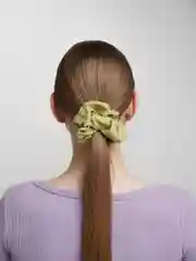 Зеленый льняная резинка для волос