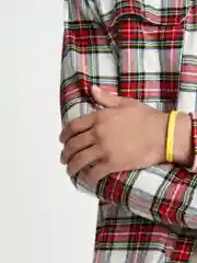 Желтый кожаный браслет, унисекс