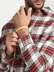 Желтый кожаный браслет, унисекс