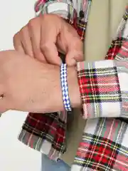 Синий кожаный браслет, унисекс