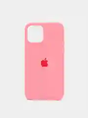 Розовый чехол Silicone Case для iPhone 12, 12 Pro с открытым низом