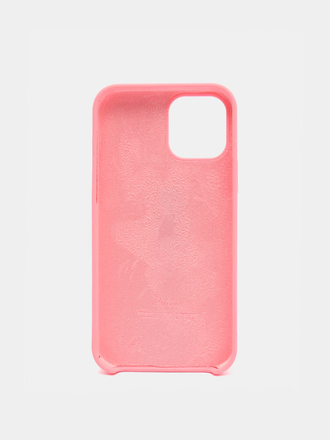 Розовый чехол Silicone Case для iPhone 12, 12 Pro с открытым низом