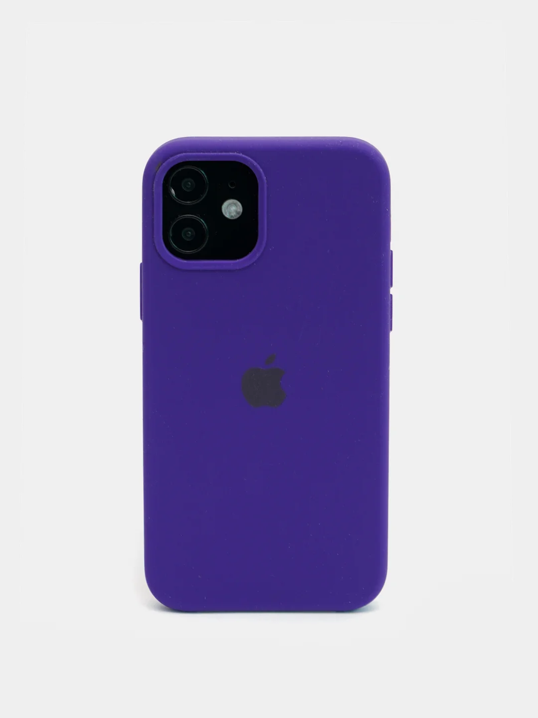 Фиолетовый чехол Silicone Case для iPhone 12, 12 Pro с открытым низом