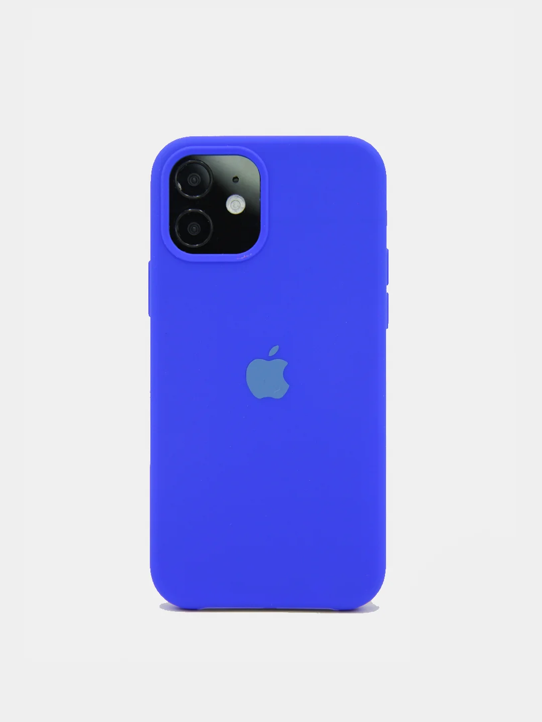 Серебряный чехол Silicone Case для iPhone 12, 12 Pro с открытым низом