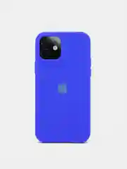Серебряный чехол Silicone Case для iPhone 12, 12 Pro с открытым низом