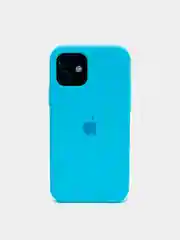 Голубой чехол Silicone Case для iPhone 12, 12 Pro с открытым низом