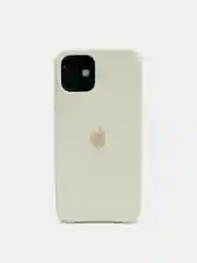 Бежевый меланж чехол Silicone Case для iPhone 12, 12 Pro с открытым низом