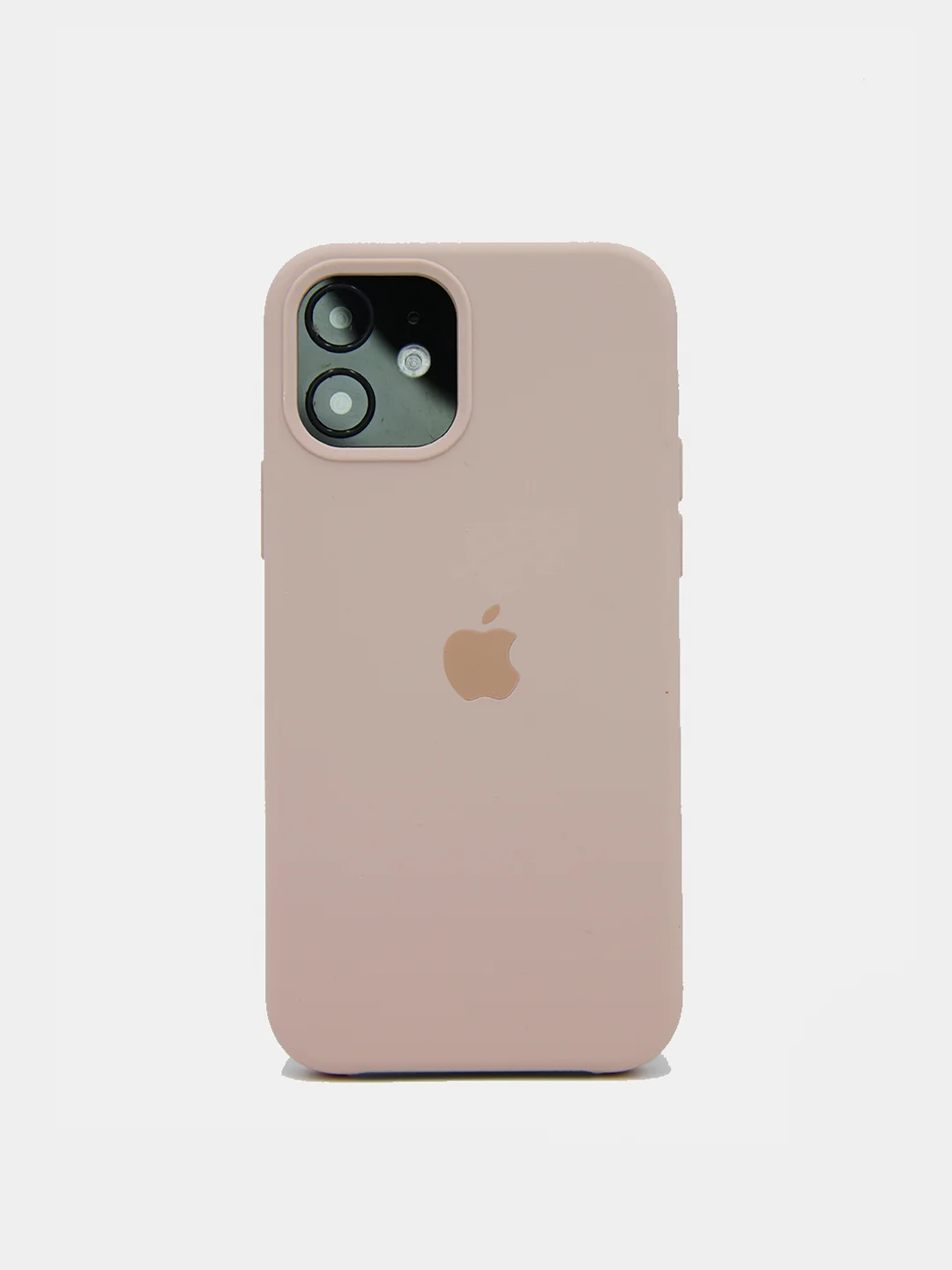 Светло-бежевый чехол Silicone Case для iPhone 12, 12 Pro с открытым низом