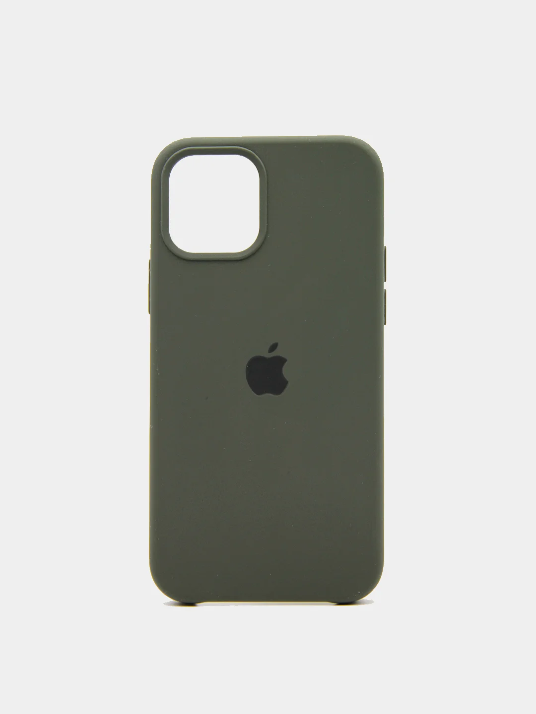 Оливковый чехол Silicone Case для iPhone 12, 12 Pro с открытым низом