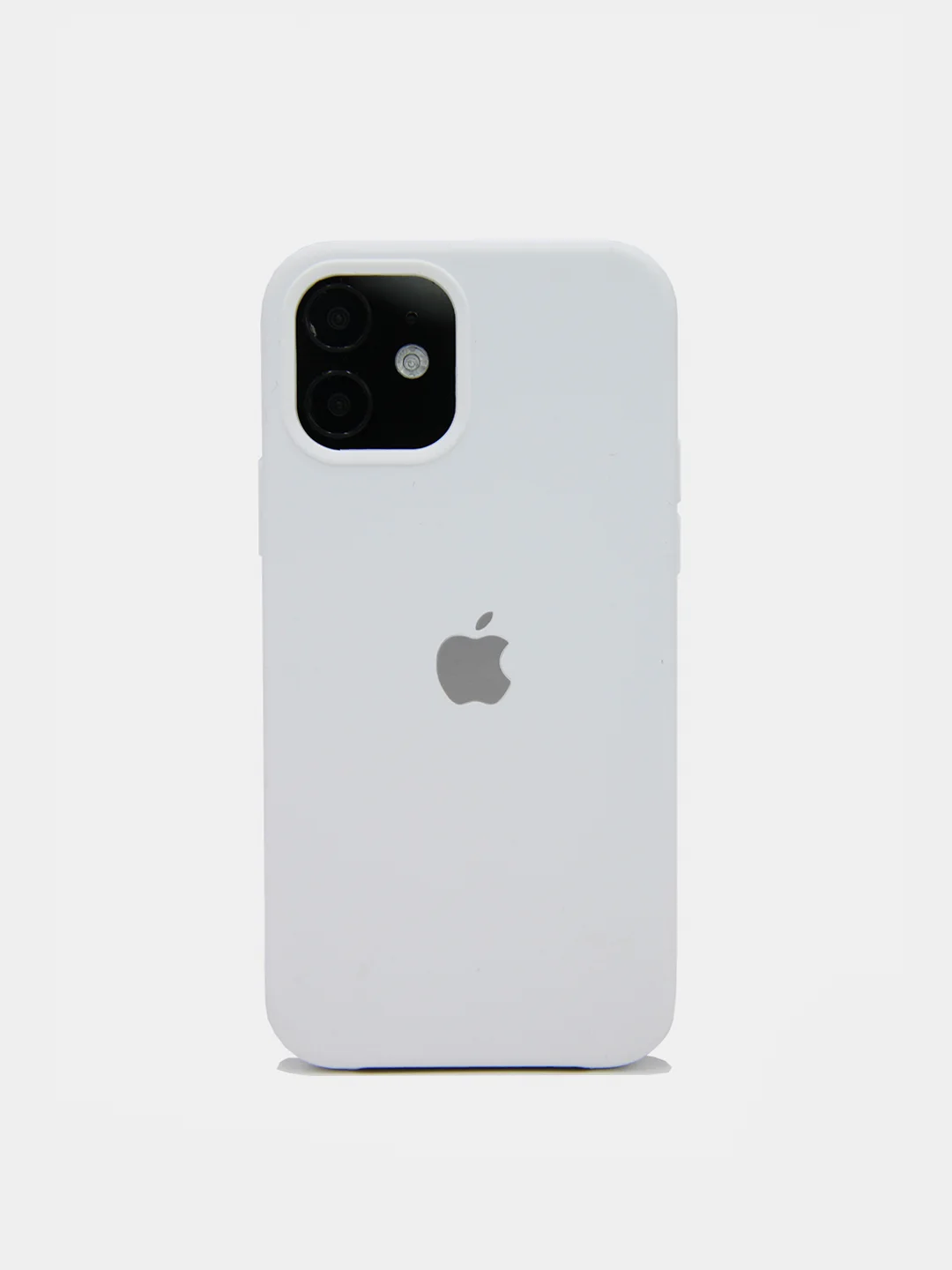 Белый чехол Silicone Case для iPhone 12, 12 Pro с открытым низом