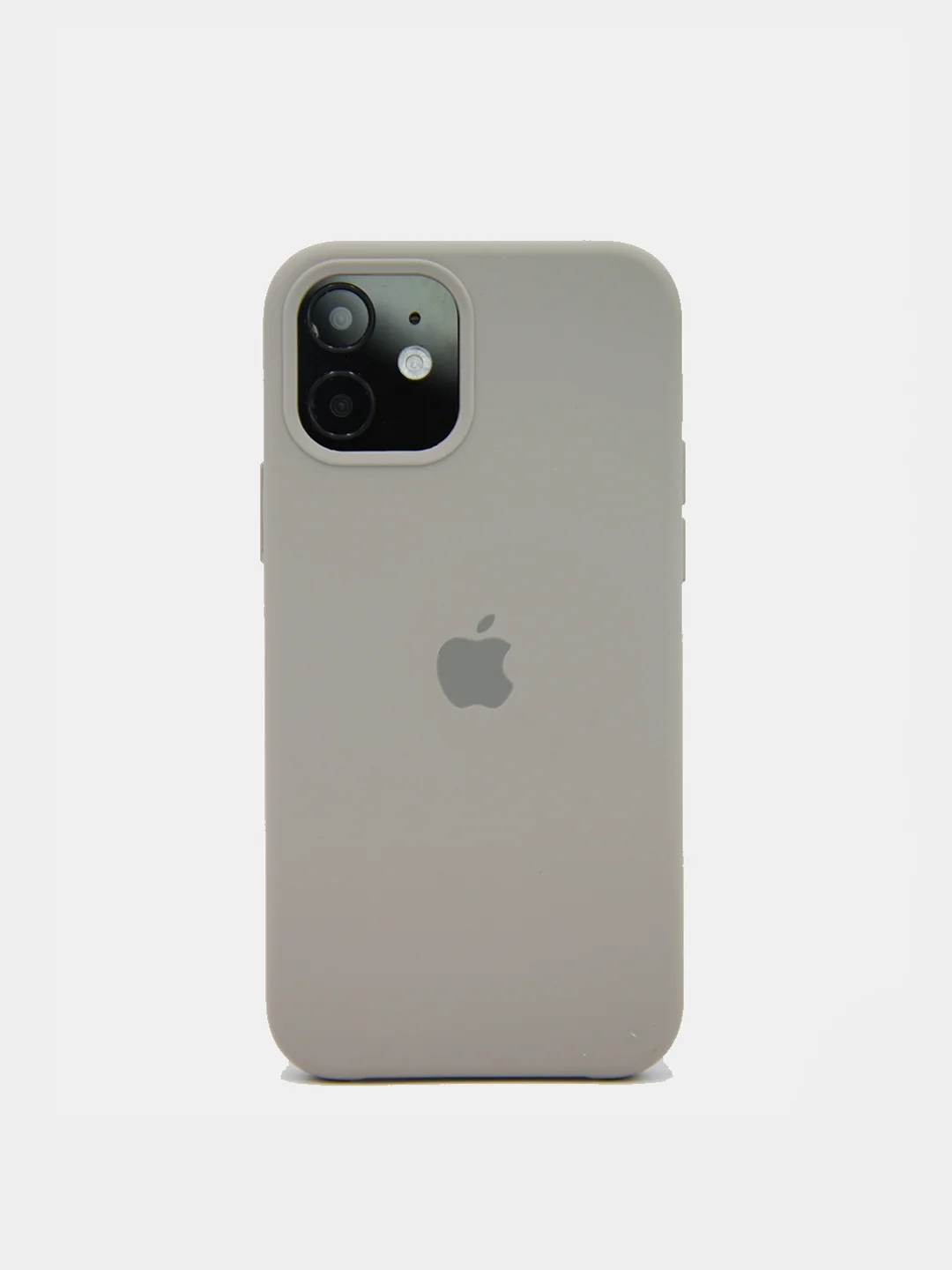 Серый меланж чехол Silicone Case для iPhone 12, 12 Pro с открытым низом
