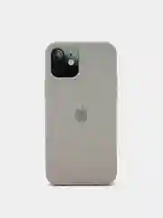 Серый меланж чехол Silicone Case для iPhone 12, 12 Pro с открытым низом