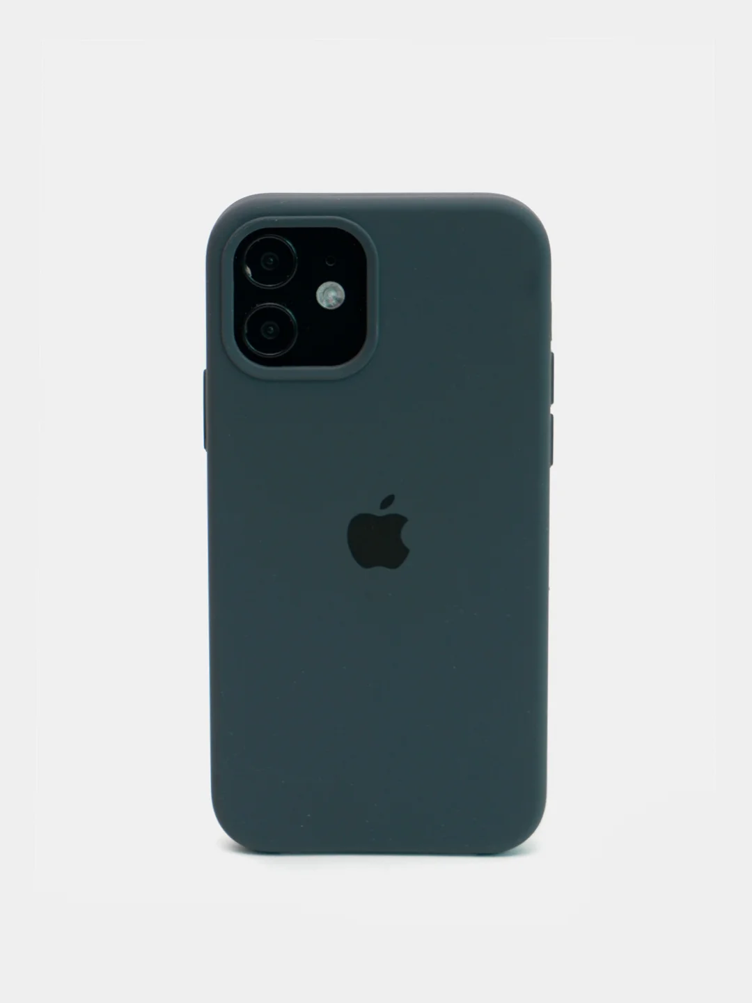 Угольный чехол Silicone Case для iPhone 12, 12 Pro с открытым низом