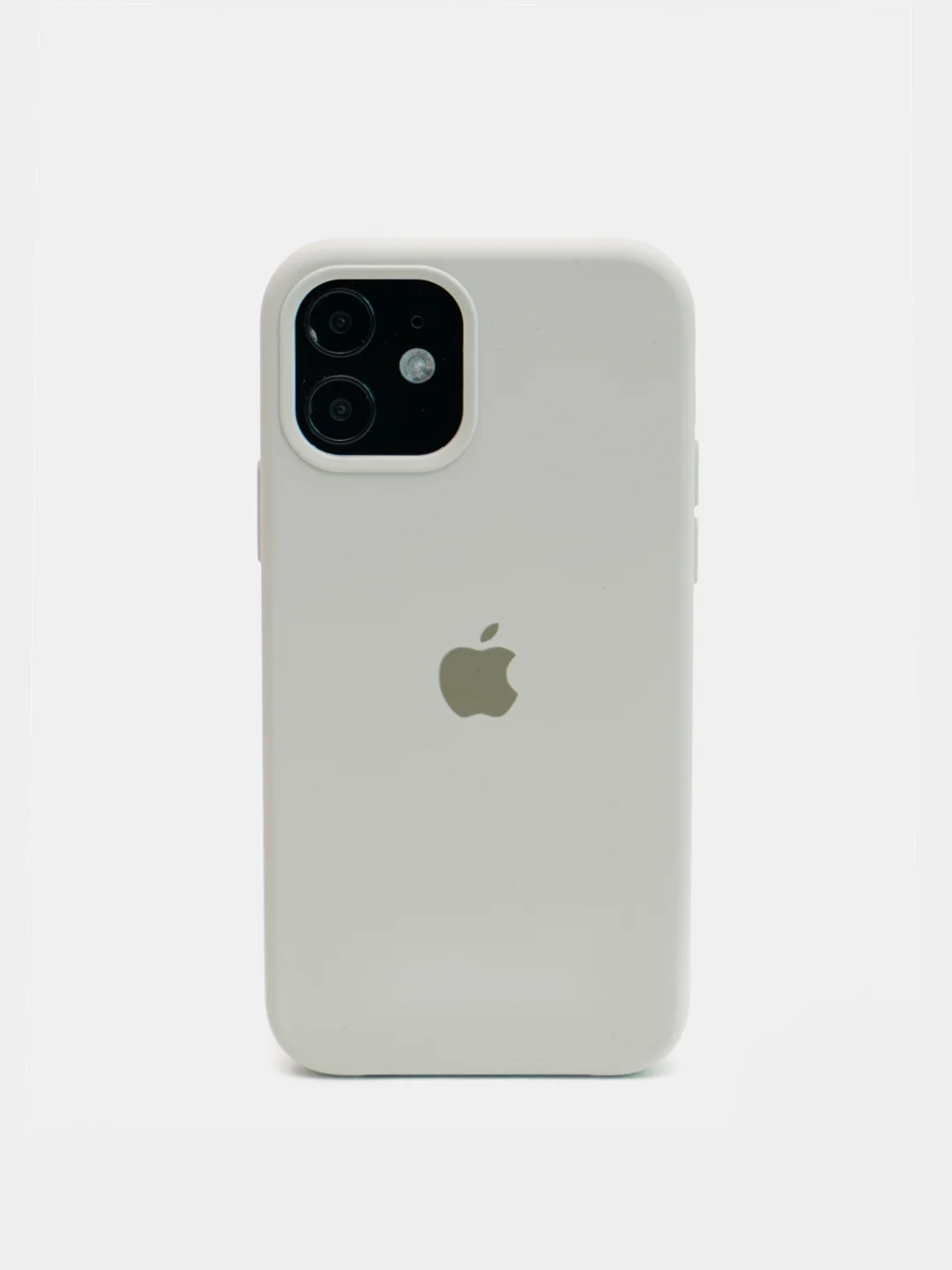 Бежевый чехол Silicone Case для iPhone 12, 12 Pro с открытым низом