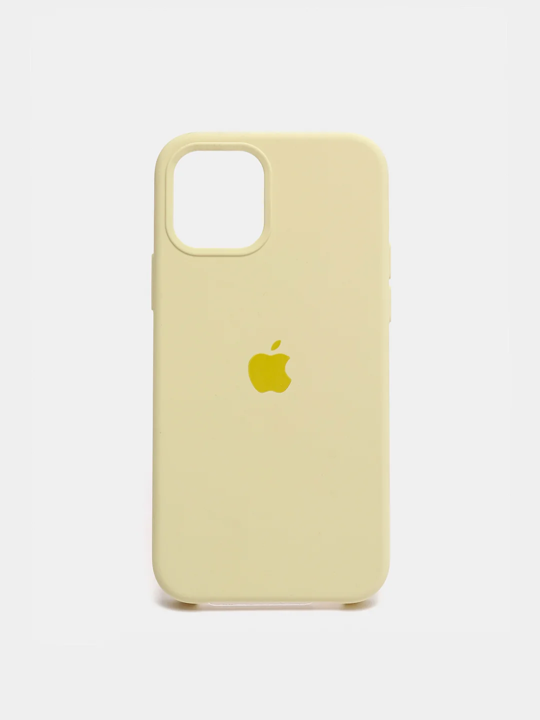 Желтый чехол Silicone Case для iPhone 12, 12 Pro с открытым низом