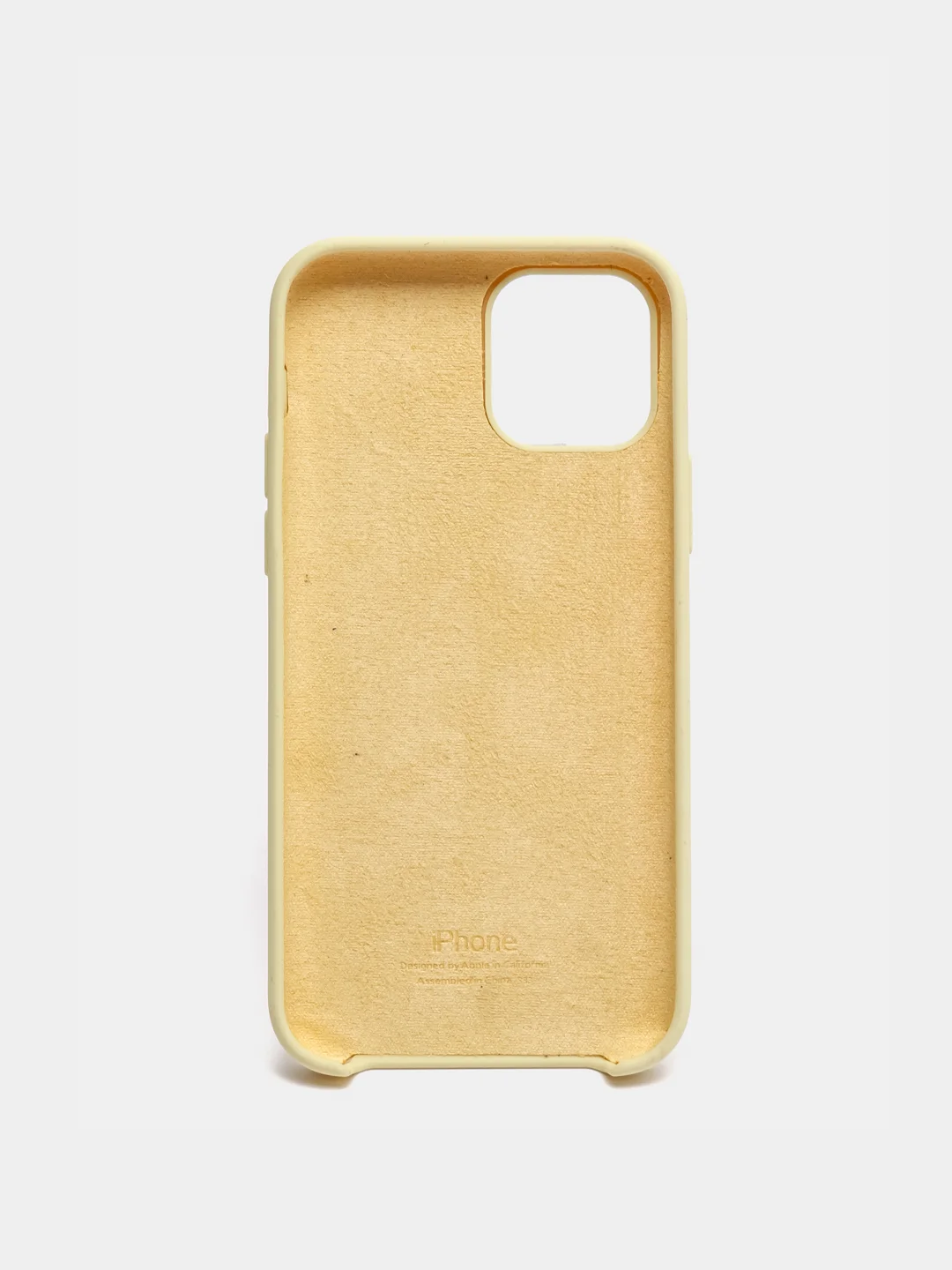 Желтый чехол Silicone Case для iPhone 12, 12 Pro с открытым низом