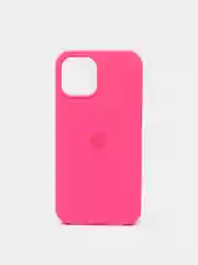 Тёмно-розовый чехол Silicone Case для iPhone 12, 12 Pro с открытым низом
