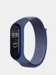 Голубой ремешок нейлоновый на липучке для Xiaomi Mi Band 3, Mi Band 4, Band 5, Band 6, Mi Band 7