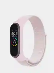Розовый ремешок нейлоновый на липучке для Xiaomi Mi Band 3, Mi Band 4, Band 5, Band 6, Mi Band 7
