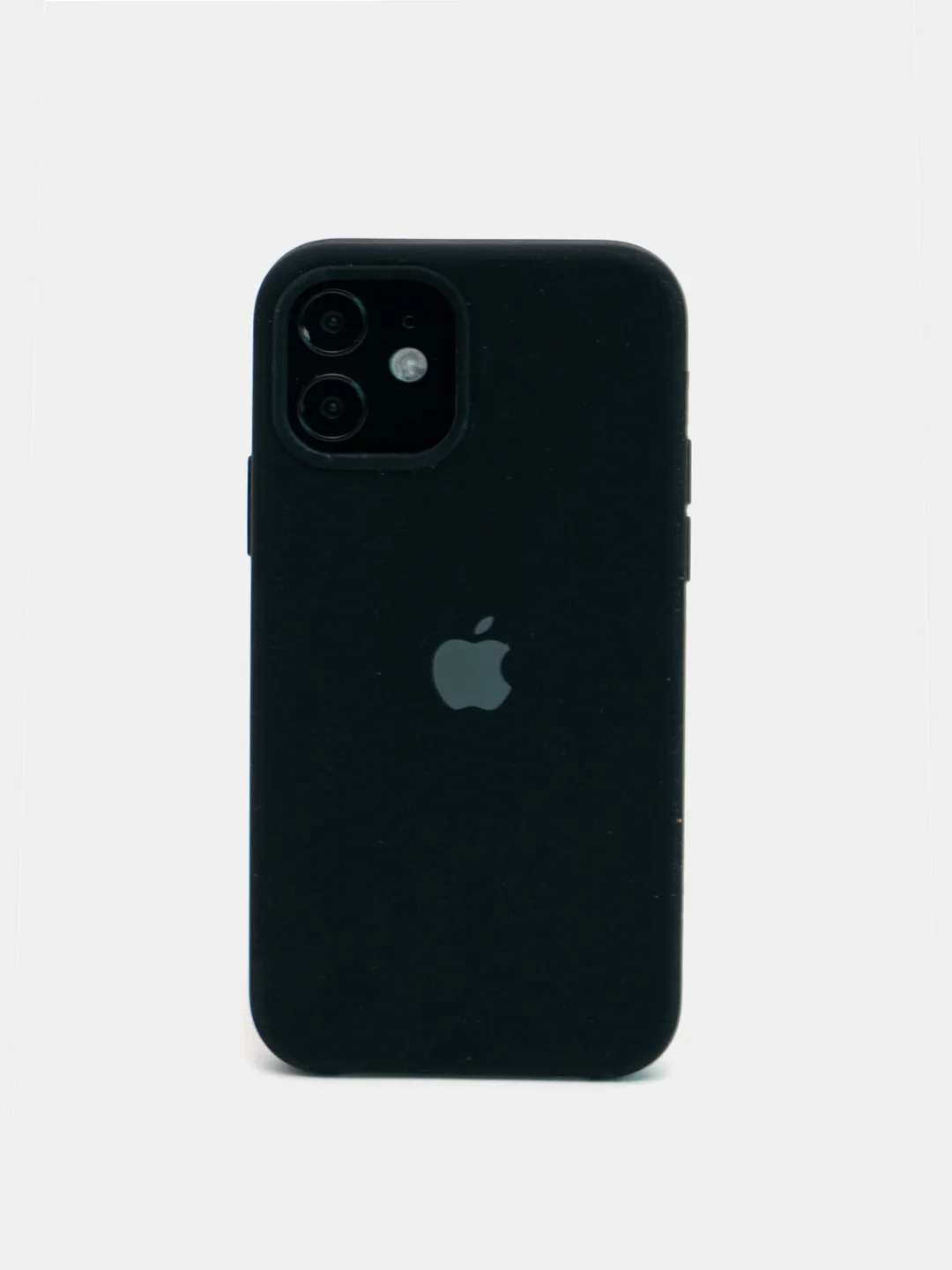 Черный чехол Silicone Case для iPhone 12, 12 Pro с открытым низом