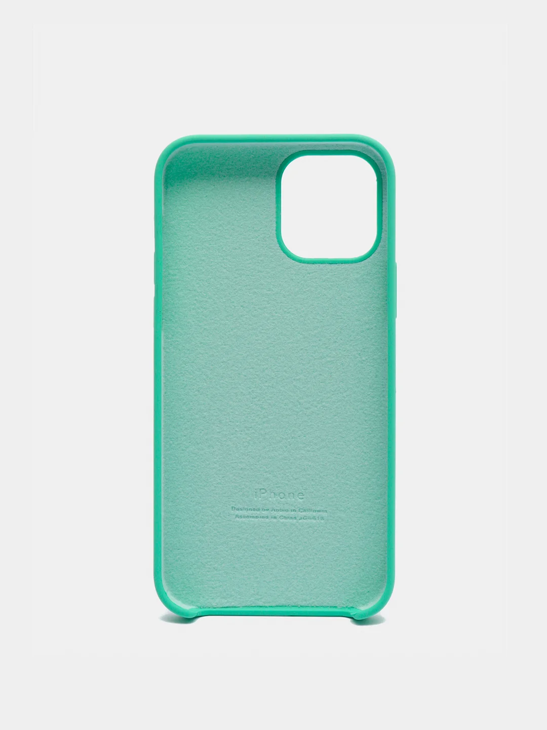 Мятный чехол Silicone Case для iPhone 12, 12 Pro с открытым низом