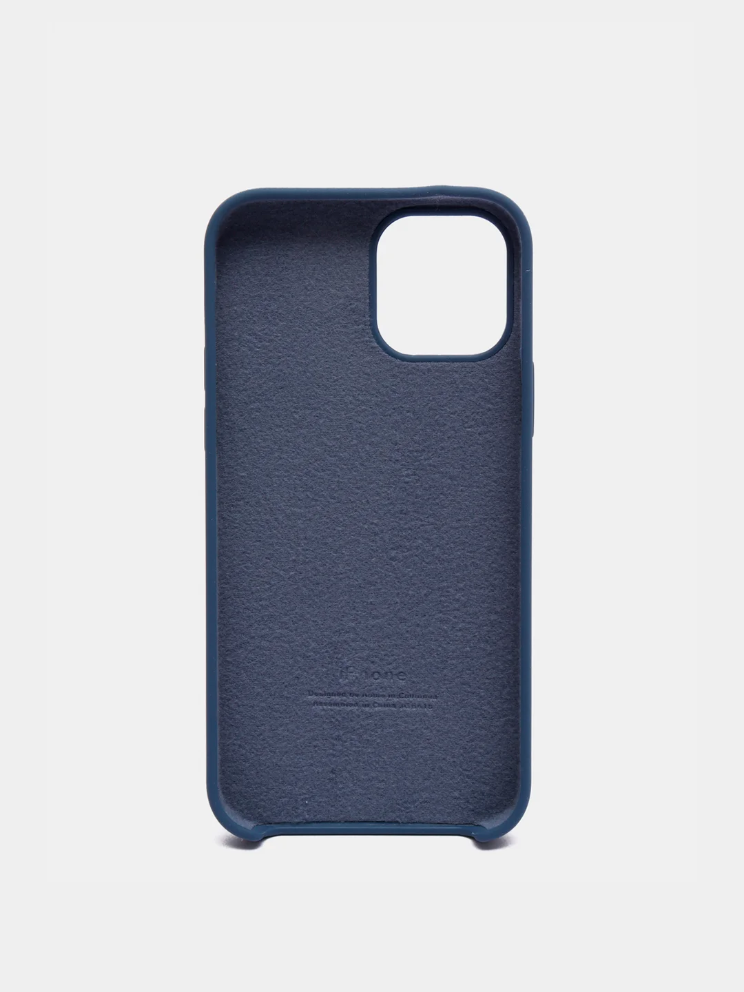 Синий меланж чехол Silicone Case для iPhone 12, 12 Pro с открытым низом
