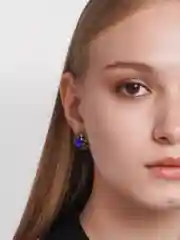 Серьги круглые с сапфиром