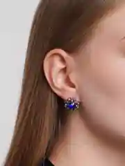 Серьги круглые с сапфиром