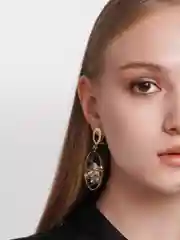 Золотой серьги "Овал", подвески, винтажные