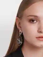 Серебряный серьги "Овал", подвески, винтажные